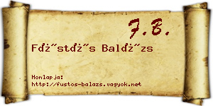 Füstös Balázs névjegykártya